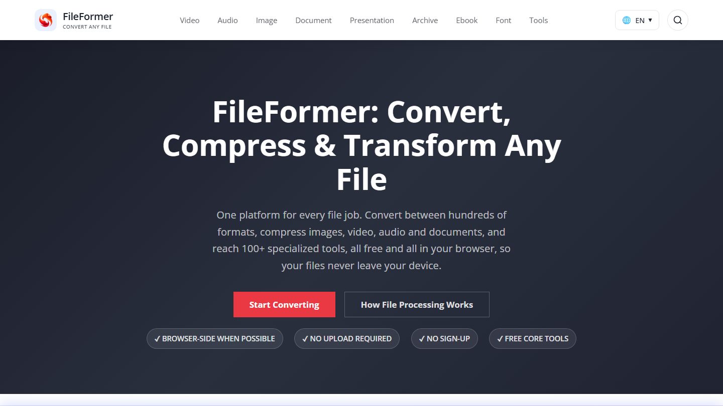 Fileformer screenshot